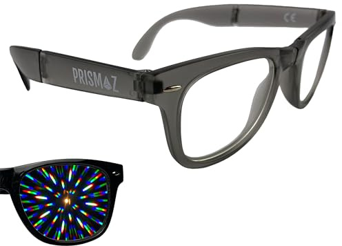 PRISMAZ Faltbare Spektralbrille Für Fantastische Regenbogen Kaleidoskop Effekte - Festival Rave Feuerwerk Party Accessoire - Beugungsbrille Regenbogenbrille