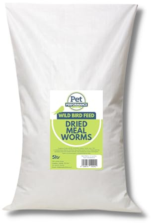 Copdock Mill Pet Performance Dried Mealworms for Wild Birds High Protien Natural Wild Bird feed 5L Bulk Bag aprox 800g High Energy Garden Birds Food