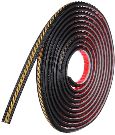 sourcing map Garniture de moulage autocollante pour murs - 1,5 cm x 4,9 m - Flexible - Bande autocollante pour panneau mural - Bordure de papier peint pour sol et plinthe - Noir/doré