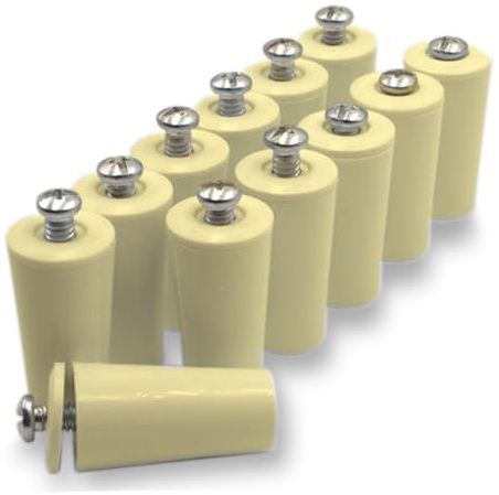 Topes Persianas Marfil de 40mm | para para Persianas Enrollables. Fabricados en PVC, |Pack de 12 Unidades | Cada Tope de Persiana Marfil Incluye Todo lo Necesario para su Montaje.