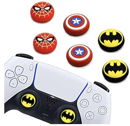 CD - 6 fundas analógicas para el pulgar para mando a distancia, tapa de mando a distancia para mando a distancia, fantástica funda de protección de mango de silicona antideslizante para PS5/PS4/Xbox