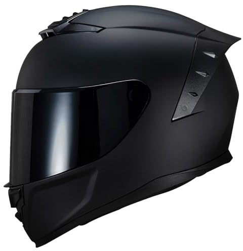 Full Face Motorcycle Helmet,Helmets for Adults Motorcycle, MG611 Motorbike Racing Street Bike Helmets with Black Visor for Men Women,DOT Approved (Matte Black, XL)