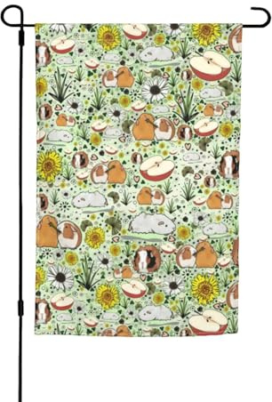 Drapeaux de pavillon de cochon d'Inde avec motifs, drapeaux de terrasse verticaux, adaptés pour balcon, jardin et porche.