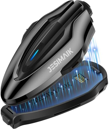 JESIMAIK Motorcycle Helmet Bluetooth Headset, Magnet Helmet Communication System, 10 Riders Mesh Motorcycle Intercom, Multitasking Audio, Music Sharing, Universal Pairing, FM Radio, Black, (1Pack)