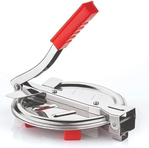 Stainless Steel Puri Press Machine – 6.5 Inch Roti/Chapati Maker | Heavy-Duty Puri Maker for Poori, Papad & Khakra | Tortilla Maker & Taco Press