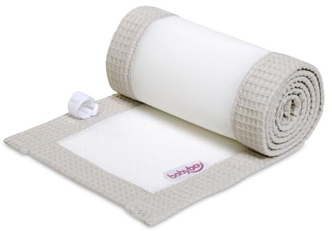 babybay Nestchen 3D Mesh-Waffelpiqué passend für Modell Maxi, Boxspring, Comfort und Comfort Plus, weißgrau