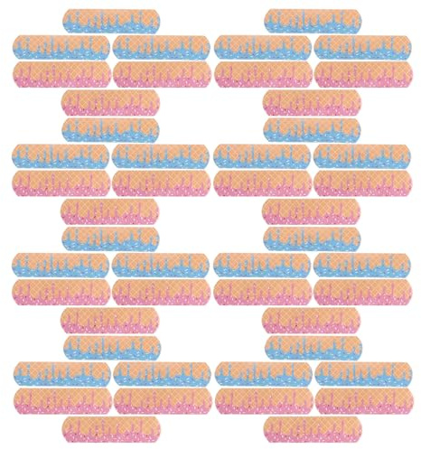 FRCOLOR 60pcs Ice Cream Pattern Bandages and Adults Waterproof and Breathable Non-Woven Fabric Adhesive Strips Comfortable Cartoon Wound Protection for Travel and School Use