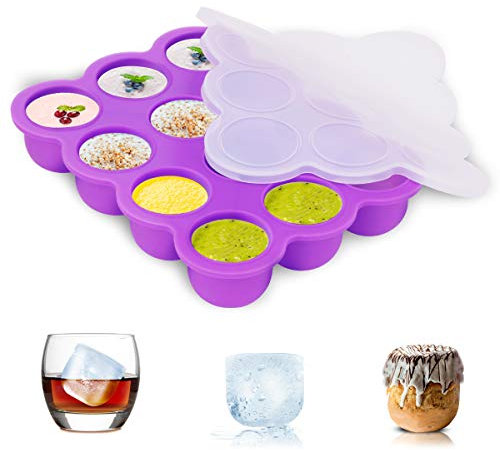 ZOUNICH Silikon Babynahrung Aufbewahrung Behälter, Silikon Babybrei Einfrieren mit Silikondeckel Behälter Gefrierschrank Tray, Wiederverwendbare - Gemüse, Obst Purees, Saucen und Eiswürfel