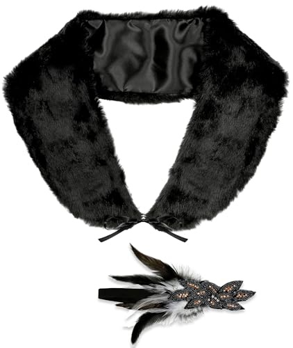 ROARING 20-tals FLAPPER (fuskpäls för stol, sequin & feathers headpiece) –