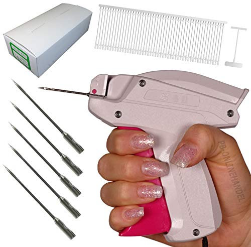 Etikettierpistole SF-9FL FEIN 'Heavy Duty' EXTRA LANGE Nadel [Set 5] + 5.000 Classic-Heftfäden + 5 Ersatznadeln extra lang + stark Etikettiergerät Tag Gun | PB-Onlinehandel