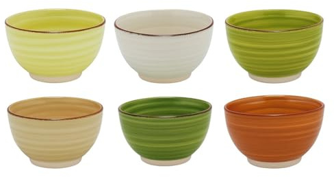 Herbst & winter 6er set Müslischalen Keramik 600ml Salatschälchen Suppenschüssel Schüssel für Obst-Salat, Müsli & Suppe Snack-Schälchen Müsli, Nüsse, EIS, Chips und andere Servierschalenset