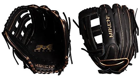 Miken Unisex – Erwachsene PRO Series Slowpitch Softball-Handschuh, schwarz/goldfarben, 13