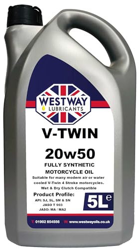 20w50 Motorcycle Oil Fully Synthetic API: SL SM 5 Litres
