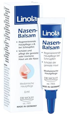 Linola Nasen-Balsam - 6 ml | Bei trockener und gereizter Nasenhaut | Feuchtigkeitspflege bei Schnupfen und Allergien