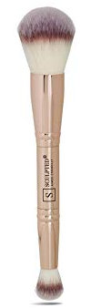 Complexion Duo Makeup Brush from Sculpted by Aimee - Double-Ended, Travel-Friendly Makeup Brush for Foundation, Primer & Concealer Application