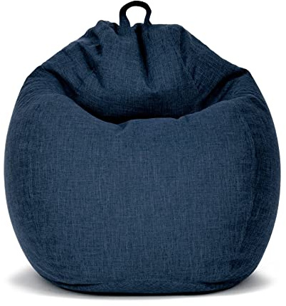 Green Bean Indoor XXL Sitzsack Home Linen mit 300 Liter mit EPS-Perlen Füllung - Kuschelig Weich Waschbar - Bodenkissen Liegekissen Sitzkissen - Dunkelblau Navy