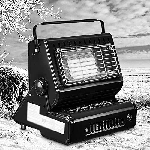 YKYR Tragbare Gasheizstrahler, 1.3kw Mobiles Gas Heizgerät, Camping Heizstrahler, Leichte Gasheizung, Winter Camping Heizung Für Zelt Angeln (Color : Black)