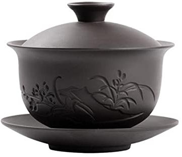 TSTSM Lila Ton Gaiwan Teetasse Haushalt lila Sand Teeschale Teetrinkschale-B