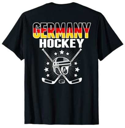 Deutschland Eishockey Fans Trikot Deutschland Flagge Puck Hockeyschläger T-Shirt