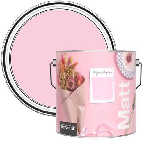 Rust-Oleum ultra strapazierfähige, extra deckende, abwaschbare, rosa matte Wandfarbe - Süßer Traum 2,5 Litres