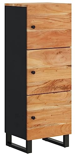 vidaXL Highboard mit 3 Türen 40x33x110 cm Massivholz Akazie & Eisen
