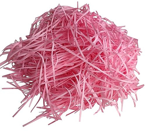 200g Raffiabast, Füllmaterial Geschenk, Füllmaterial Für Pakete,Geschreddertes Papier Für Geschenkbox,Festival Geschenk Dekoration Verpackung -Rosa