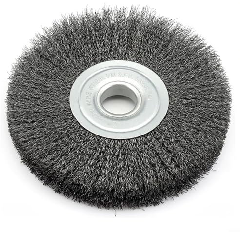 4.5In Flat Crimped Stainless Steel Wire Wheel Brush, Crimped Wire Wheel Brush, Wire Wheel Cup Brush for Angle Grinder 0.52in Bore