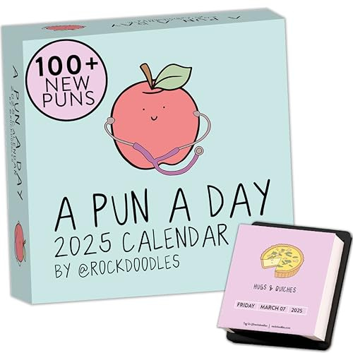 rockdoodles 2025 Punny Daily Desk Calendar| Funny Calendar 2025 Day to Day for Home or Office, Daily Calendar 2025 Page a Day, Dad Joke Calendar with Tear Off Pages and Daily Puns (2025 Calendar)