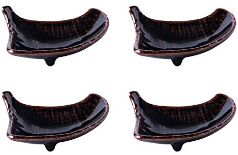 Bols apéritifs DIP BOLS SET Style Japonais 4 Packs Sauce Soja Disque Multipuruse Céramique Cômée Bol de 5,3 pouces Assaisonnement Plats à trempage de soja Plats de sauce Saladiers ( Color : Noir )