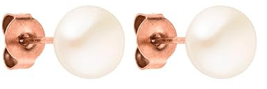 PURELEI® Pearl Ohrringe (Roségold) – Damenohrringe aus langlebigem Edelstahl – Wasserfeste Ohrringe Damen – 1,56 cm Durchmesser – Modeschmuck für deinen individuellen Look