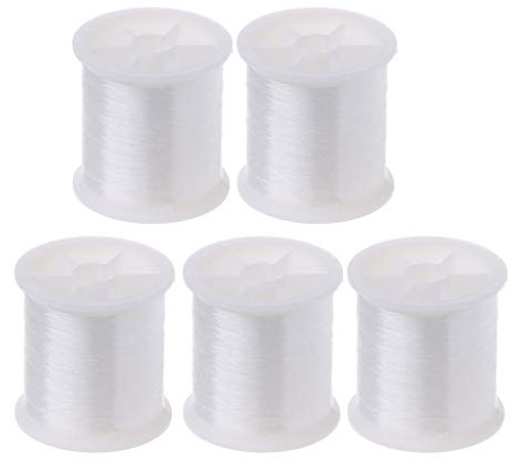 Mabta 100 m/Rolle, transparentes Nylon-Angelschnur, durchsichtig, unsichtbarer Faden, transparentes Nähgarn für DIY-Armbänder, Halsketten, Schmuck, Nähgarnhalter für Maschinen