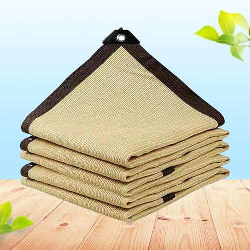 Rete Ombreggiante Traspirante 90% Rete Telo Ombra Telo Ombreggiante Vela Tessuto Ombreggiante Traforato Oscurante 90% Anti-UV Antistrappo Giardino Pergola Rete Protezione Solare,beige-3.0x3.0m