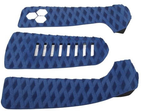 Tomotato 3-teilige Premium Surfboard Traction Pad, Eva Surf Deck Traction Pad Surfboard Grip Pad für Surfboard Longboard Shortboard Funboard Fish Skimboard(Blau)