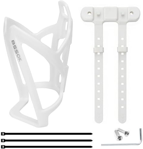 BSSOK Porte-Bouteille en Plastique pour vélo, VTT, vélo de Route, VTT (Blanc)