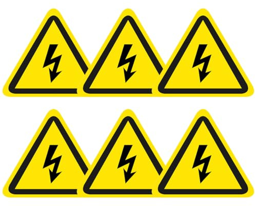 OIGWBPH 6 Stück Elektro Warnschild Aufkleber (5cm/10cm) Selbstklebend Dreieck Schild Warnung vor Hochspannung
