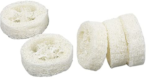 Gogogmee Esponjas Vegetales de Lufa Natural 5 Unidades Tamaño Pequeño 6-7 Cm para Baño y Ducha, Exfoliante Suave para Cuidado Personal, Base para Jabón Doméstica
