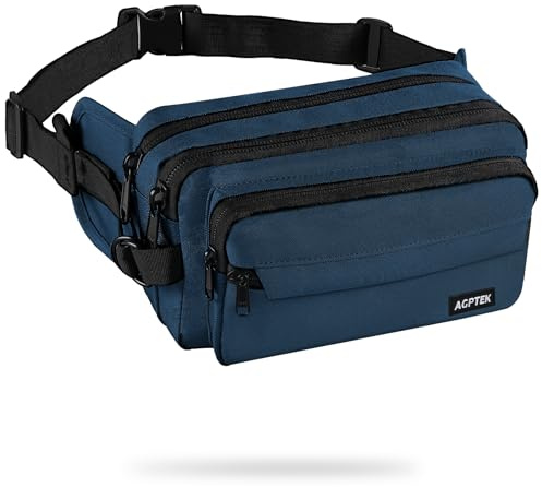 AGPTEK Bauchtasche für Herren und Damen, wasserdichte Gürteltasche mit 5 Einzelfächern, Hüfttaschen für Hundespaziergänge, Reise, Wanderung und Outdoor-Aktivität | Wasserdichte Gürteltasche mit 5 Einzelfächern, Hüfttaschen für Hundespaziergänge, Reise, Wanderung und Outdoor-Aktivität