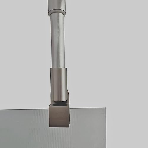 Barre de support ronde en verre brossé pour panneaux de douche sans cadre 73 × 120 cm, 6 x 10 mm d'épaisseur, améliore la stabilité et le style