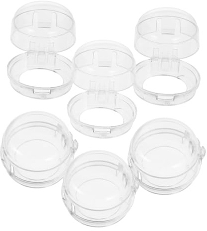 KOMBIUDA 6stücke Schalterschutzgehäuse Aus Transparentem Material Gasherd-brennerschutz Kamin-gasventilschlüssel Dekorative Gasherd-brennerabdeckungen Für Schutzhülle Dunstabzugshaube