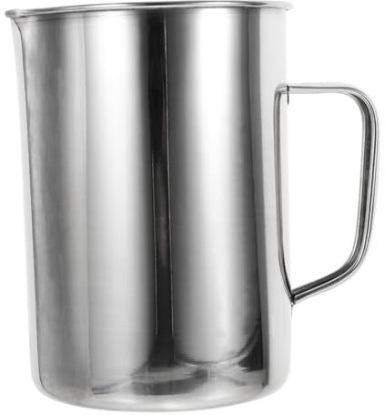 BUGUUYO Misurino in Acciaio 2000 Ml Con Scala Graduata, Becher Da Laboratorio Multiuso Con Design Anti-bolle, Strumento Di Misura Versatile Per Cucina, Ospedali e Laboratorio