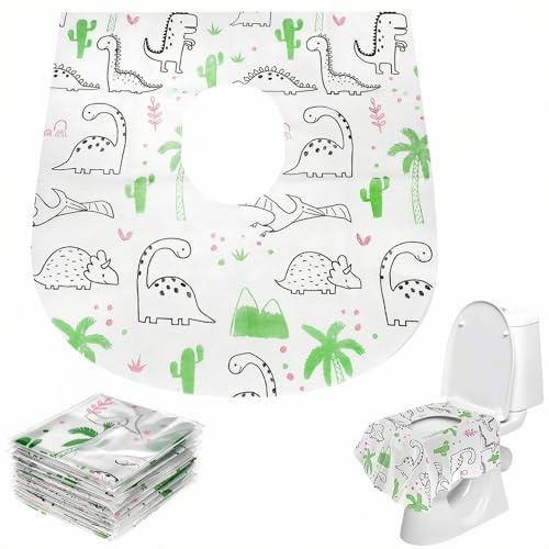 QWORK® 20 Pack Extra Large Disposable Toilet Seat Covers 25x24 - Waterproof Non-Slip Potty Seat Protectors, Non-Woven Fabrics
