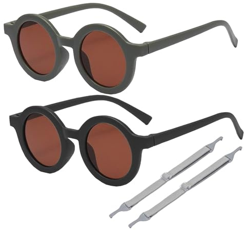 GWAWG 2-pack polariserade solglasögon för barn, solglasögon för barn, UV-skyddsglasögon för pojkar och flickor, Gul blå