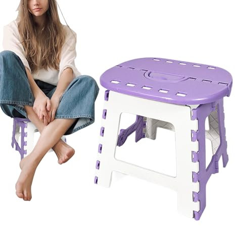 Qkbuza Klapphocker | Multifunktionaler Camping Hocker | Kompakter Anti-Rutsch Klapphocker für Camping, Outdoor, Küche, Wandern & Bettennische