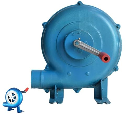 JOUFNING Manueller Luftgebläse Mit Eisengetriebe – Grillventilator Für Draußen, Popcornventilator Mit Eisengetriebe, Handventilator Mit Handkurbel, Schnellstarter, Blasebalg(120W)