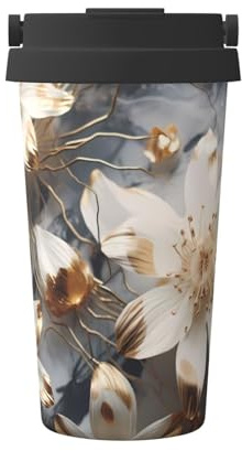 Gigli d'oro stampato boccetta sottovuoto, tazza di caffè portatile, tazza di acqua fitness ufficio