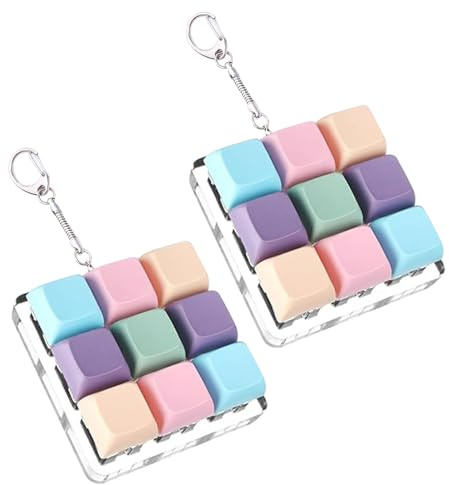 DAVBNM 2PCS Keyboard Fidget Toy Keyboard Clicker Fidget Keyboard Keychain Clicker for Adult Stress Relief