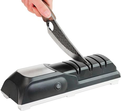 FISHTEC Aiguiseur Couteaux Rechargeable - Affûtage & Polissage Lames Acier et Céramique - 6 Disques Diamantés - Antidérapant - Nettoyage Facile - USB