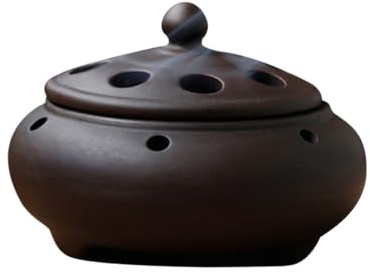HEATSHAKING Bruciatore Di Incenso Unico in Ceramica Yixing 9,5x7 Cm, Porta Incenso a Cono e Bastoncino Per Meditazione, Soggiorno, Ufficio e Yoga, Design Tradizionale Per Decorazione e Raccolta Cenere