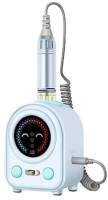 Lime a Ongle Electrique, Perceuse à ongles Cute Smile, accessoires de lime à ongles électrique 35000 tr/min, ponceuse à vernis à ongles, ensemble de manucure professionnel(Blauw)