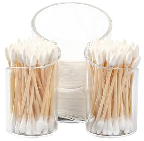 chunhai Cotton Pad Holder for Bathroom, cotton round holders Cups Dental Floss Dispenser, Vanity Makeup Organizer Storage Organizer for Cotton Pad QTips Paper Cup Floss